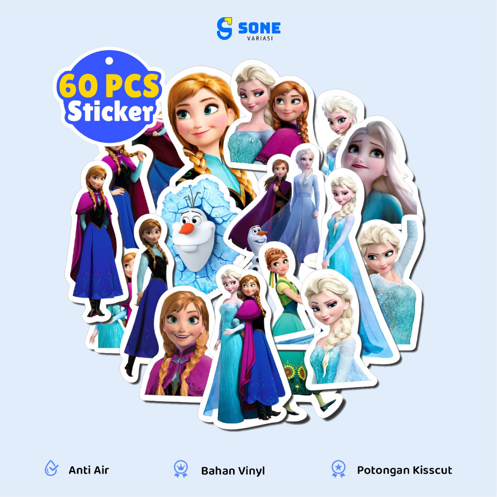 

Stiker Frozen Waterproof Anti Air / Sticker Kartun Aesthetic Helm Buku Journal Koper Motor Casing