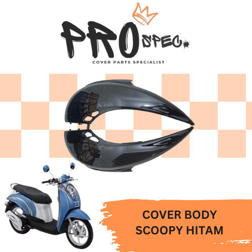 Win - Cover Body Bodi set Scoopy Karbu Kyt Kiri Kanan Warna Violet Hitam