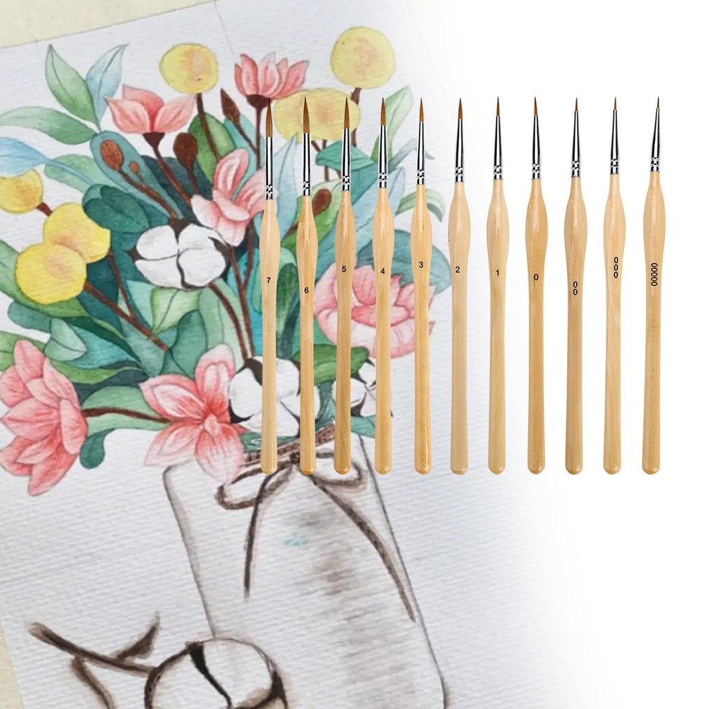 

11x Detail Paint Brushes Acrylic And Watercolor Painting for Sculpting Model
