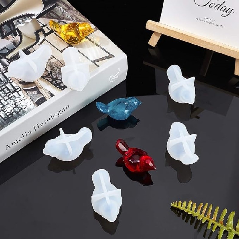 

DIY crystal epoxy mold simulation bird three-dimensional pendant set cute creative silicone mold