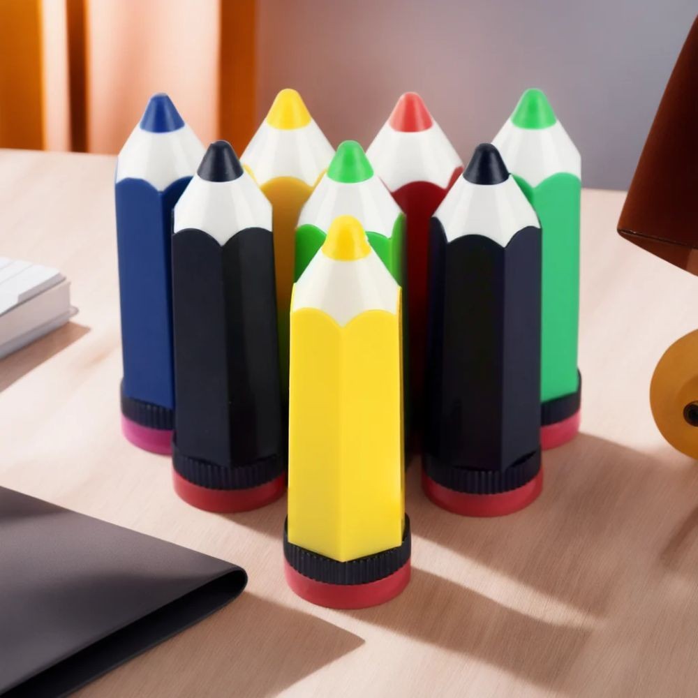 

Smooth Rotation Pencil-shaped Cartoon Pencil Sharpener Portable Single Hole Colorful Pencil Sharpener Funny Durable Stationery