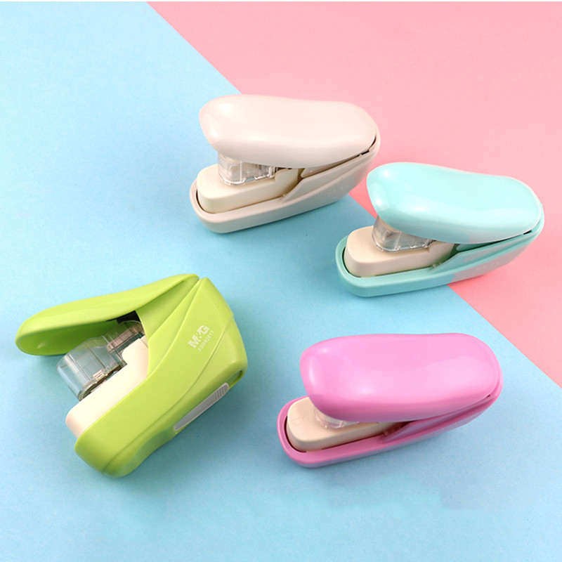 

Creative Staple-Free Stapler Candy Color Office School Student Stationery Paper File Binding Machine Stapling Tools Supplies