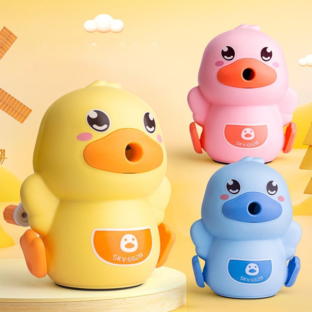 

Cartoon Duck Hand Cranked Pen Sharpener Anti Sticking Lead Pencil Sharpening Tool Automatically Enters Lead Stationery Nice Gift