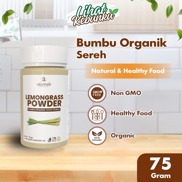 

ALAMEE Sereh Bubuk Lemongrass Powder Bumbu Dapur Organik Serai Murni Asli Tanpa Campuran Tabur 75g LIHAT KEBUNKU
