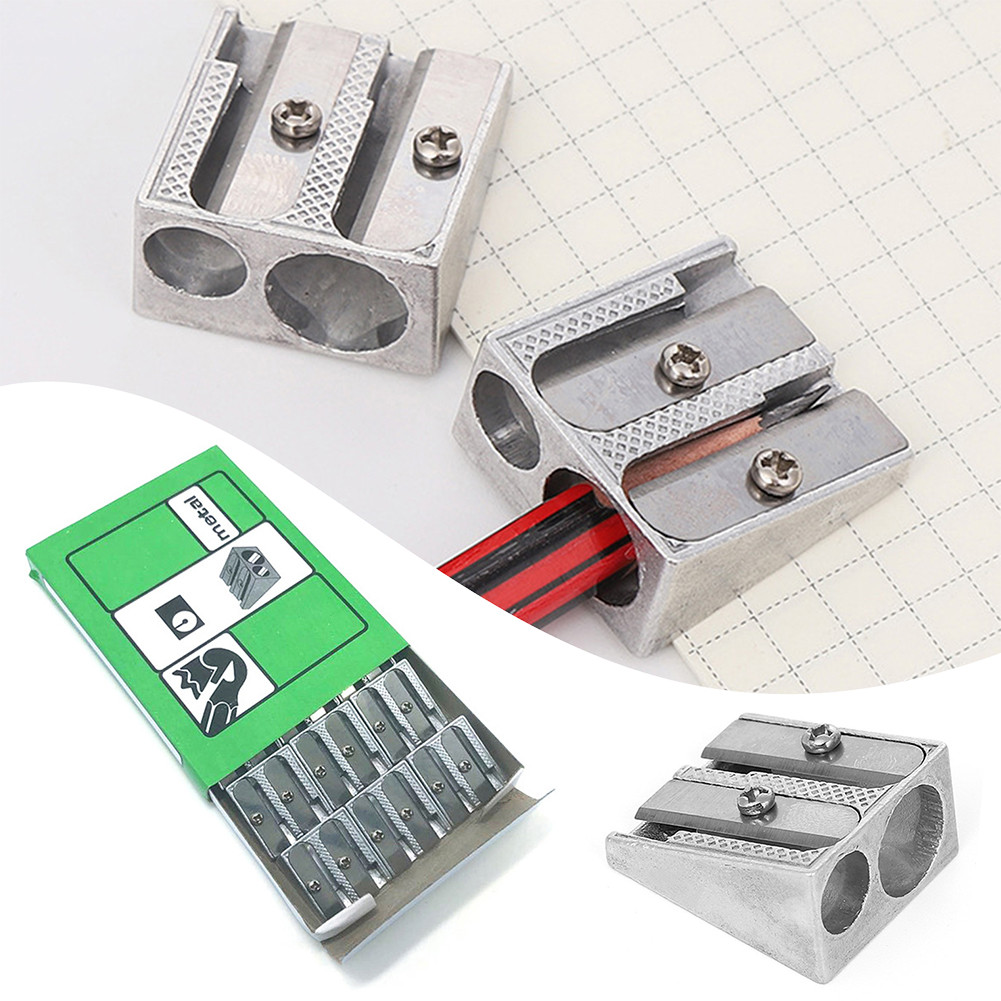 

Double Hole Metal Pencil Sharpener Powerful Quick Pencil Sharpener For Student/Designers