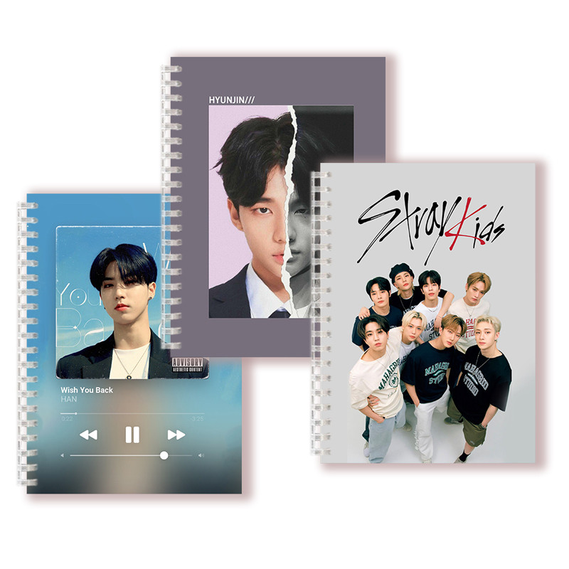 

A5 Spiral Notebook Note Book - Kpop Group Stray Members Poster Album Boys Photocards Postcard For Fans Kids Gifts Collection