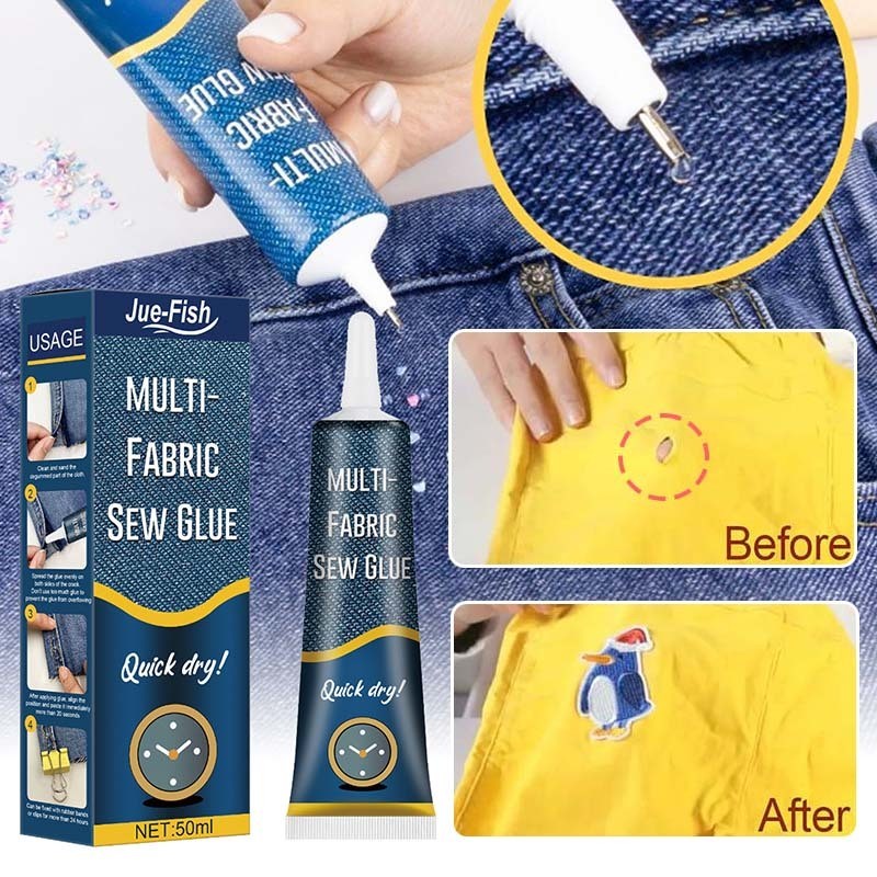 50ml Lem Kain Untuk Fabric Glue Robek Praktis Lem Bahan Kain Lem Kain Tanpa Jahit Lem Kain Tanpa