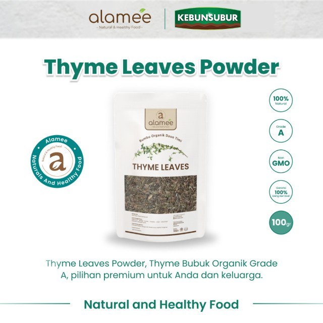 

ALAMEE Thyme Kering Organik Daun Timi Bumbu Dapur Garnish Dried Leaves Murni Asli Seasoning 100 Gram kebunsubur