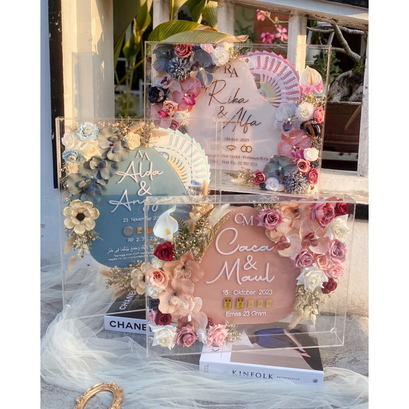 MODEL TERBARU bingkai mahar pernikahan / Mahar Irish / Mahar Emas / Mahar Uang / Mahar Akrilik TERLA