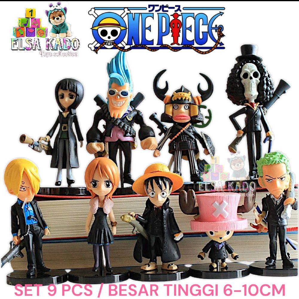 Action Figure One Piece Gold Film Chibi Set 10 Kru Mugiwara Luffy Sanji Zoro Usopp Franky Robin Nami