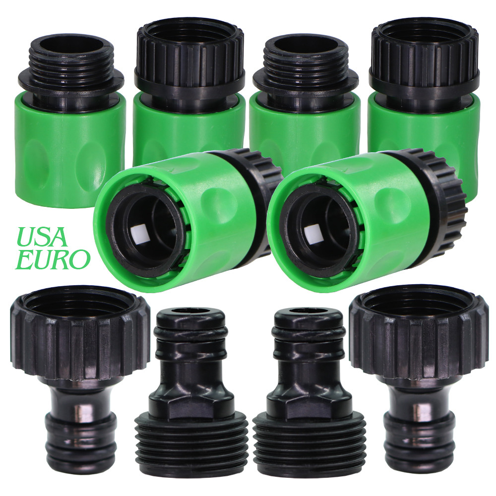 

EURO USA 3/4 Inch Male Threaded Quick Connector Nipple Tap Hose Adapter for Garden Tubing Drip Irrigation Watering System Joint