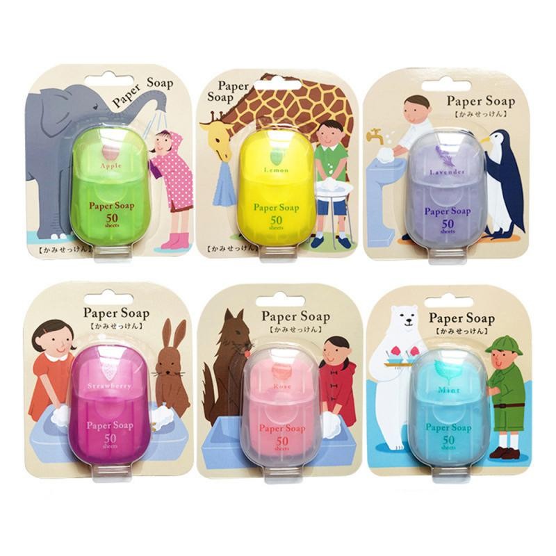 

50PCS Bathroom Disposable Soap Paper Convenient Travel Soap Paper Washing Hand Bath Clean Scented Mini Paper Slice Soap