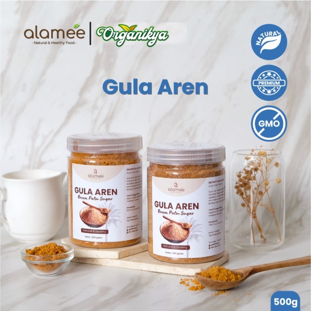 

ALAMEE Gula Aren Bubuk Organik Asli Powder Palm Sugar Premium Semut Natural Organic Organik 500 Gram organikya