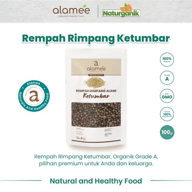 

ALAMEE Ketumbar Biji Organik Coriander Seed Utuh Rempah Rimpang Alami Spice 100gr Naturganik