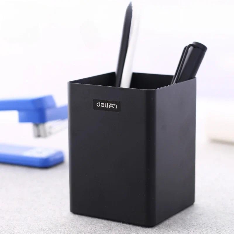

All-metal Black Square Pen Holder Modern Simple Desktop Stationery Storage Box Multi-functional Office Pencil Watercolor Pen Box