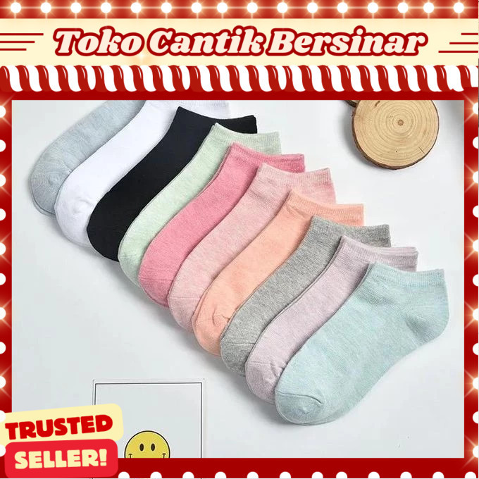 Kaos Kaki Pria dan wanita warna Kaos Kaki Pendek Mata Kaki Warna Polos / Ankle Socks / kos Kaki