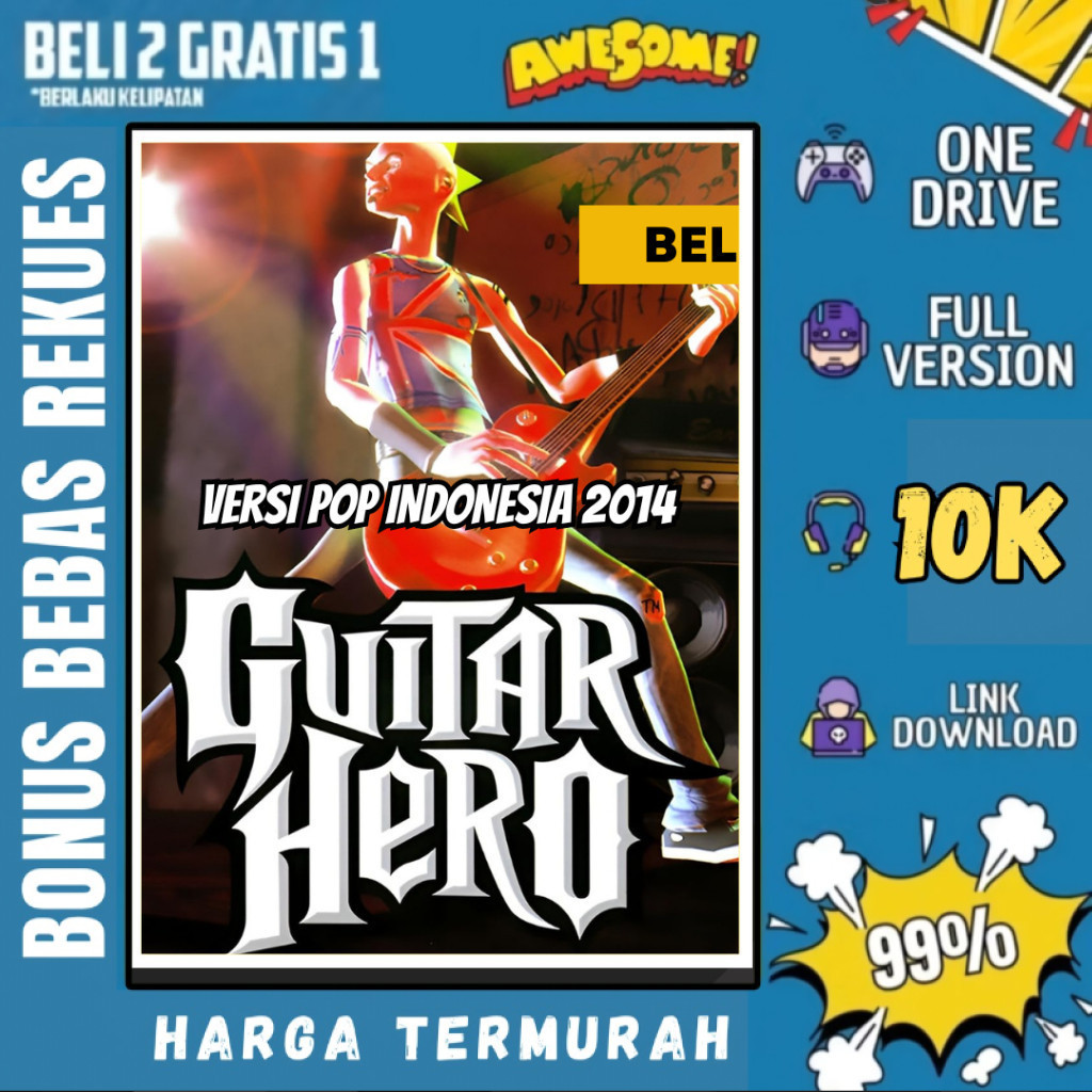 GUITAR HERO POP INDONESIA 2014 - GAME PC - GAME LAPTOP - PC GAMES - BELI 2 GRATIS 1 - ORIGINAL WINDO
