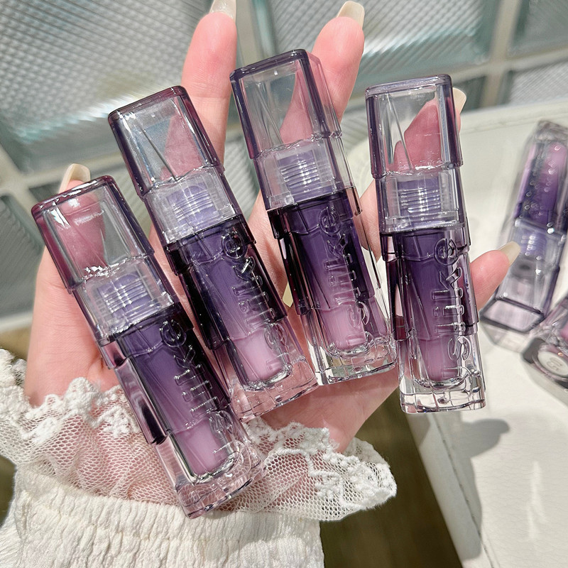 Unimese Uslike Ungu Grape Glossy LipTint Waterproof Tahan Air Tahan Lama Lipcream Untuk Harian