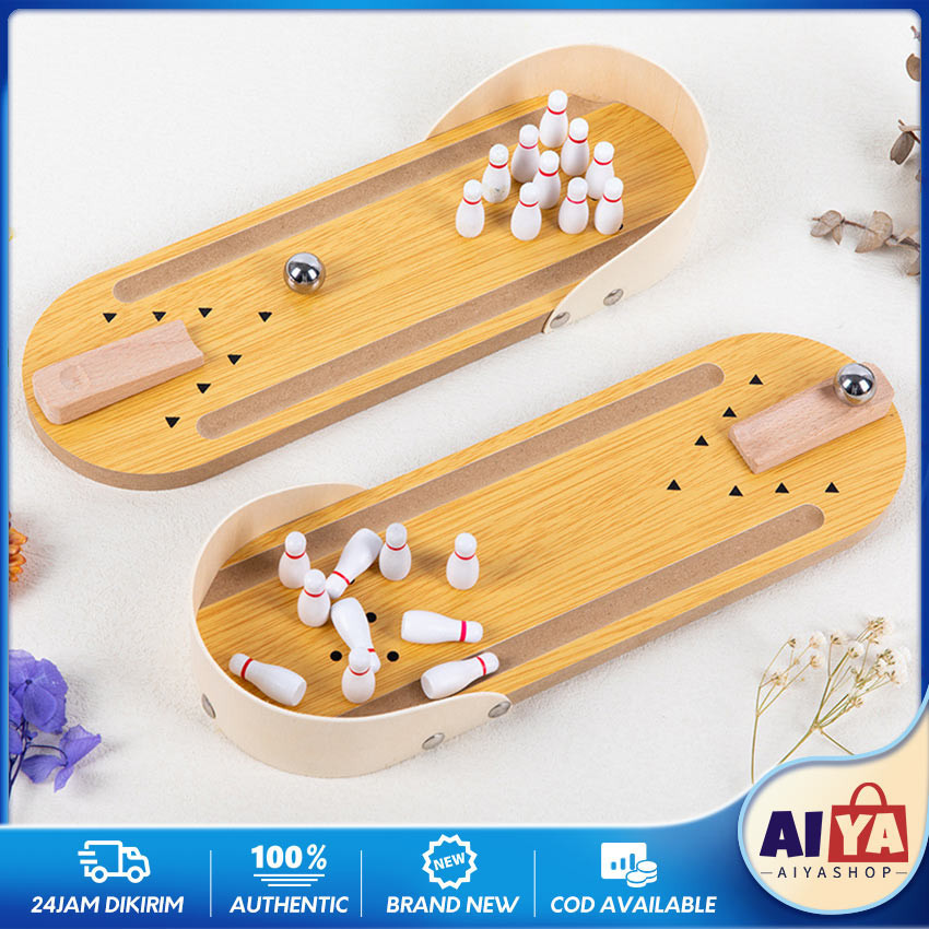 Mainan Bowling Anak Mini Kayu Bowling Board Mainan Keluarga Seru Mainan Edukasi Anak