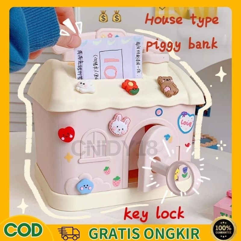 【COD】Celengan Koin Desain Kawaii Lucu Untuk Anak Perempuan Mainan Anak Celengan ATM  Bank Brankas