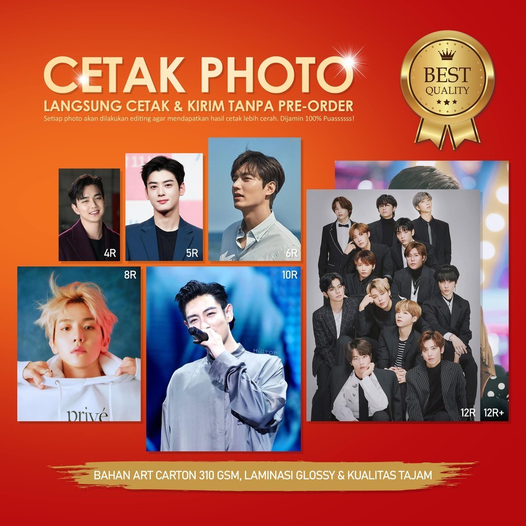 

CETAK FOTO UKURAN 4R, 5R, 6R, 8R, 10R, 12R (HASIL TAJAM, KERTAS TEBAL & LAMINASI 2 SISI)