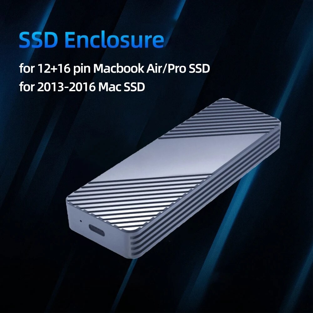 For Apple Macbook Air Pro Retina 2013 2014 2015 /2016 Hard Disk Box Usb3.1 to Mac SSD Case Enclosure