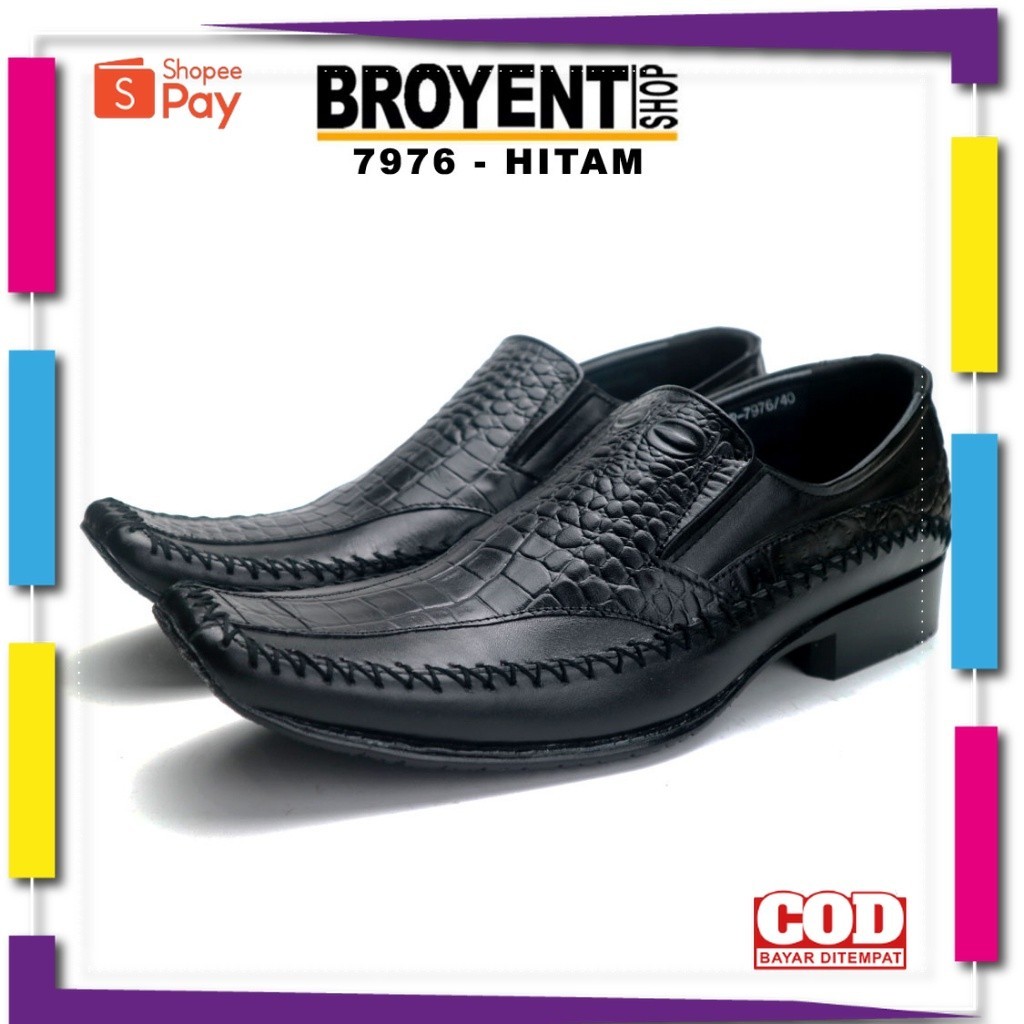 UKURAN SIZE 37 38 39 40 41 42 43 44 45 / Sepatu Pantofel Pria Kulit Sapi Asli 7976