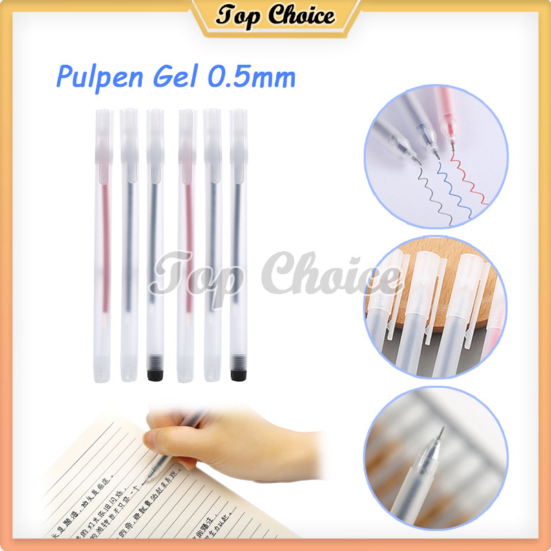 

Pulpen Gel 0.5mm Pena Pulpen Tinta Gel Cair Pena Transparant Pen Gel Bolpoin Pena
