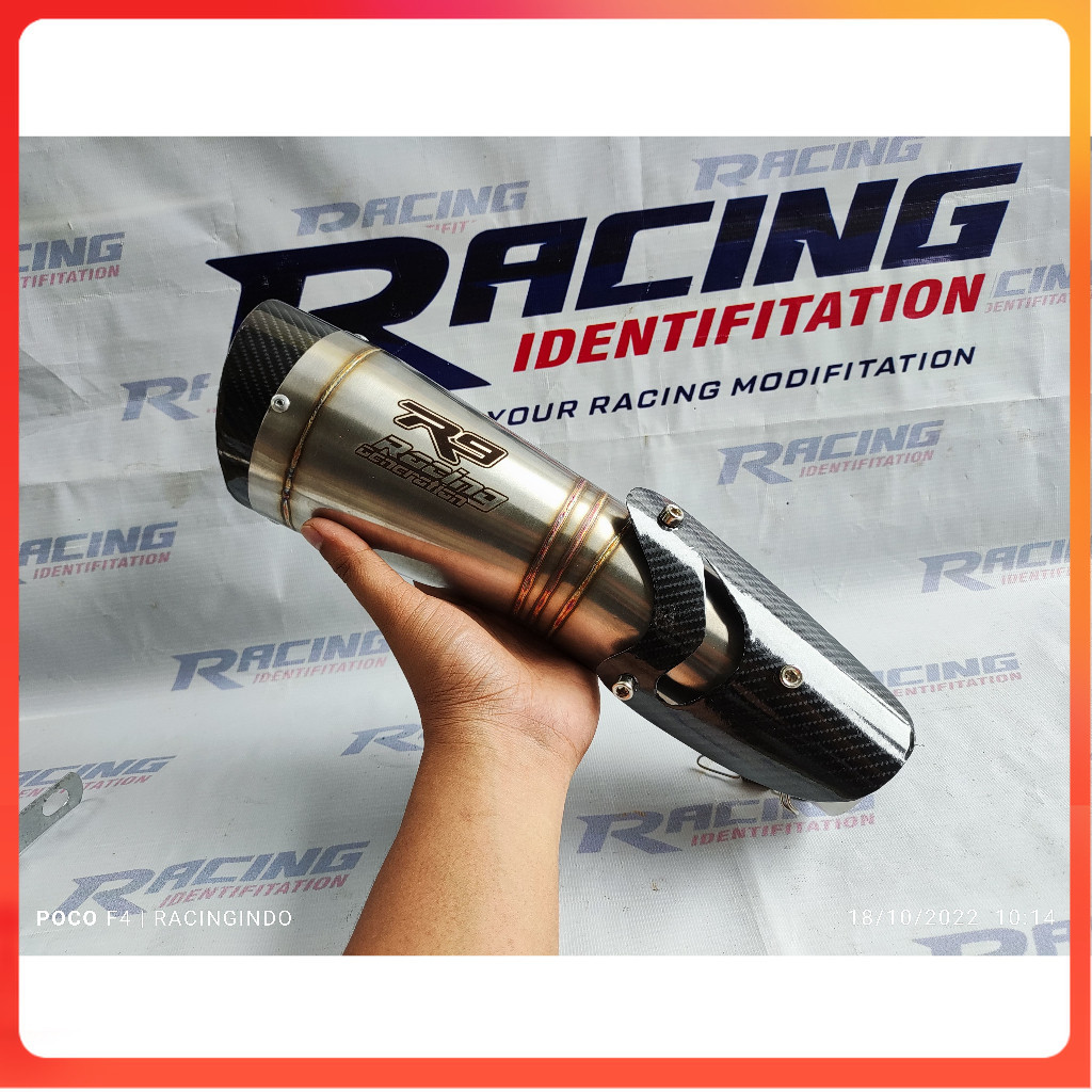 Cylinder Exhaust r9 h2 ss Shield inlet 50mm mx king vixion cbr facelift mx 135 nmax beat aerox mio E