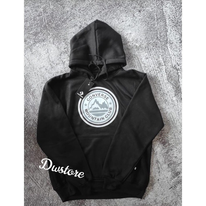 HOODIE CONVERSE MOUNTAIN CLUB BLACK GREY XXL NOVA CLASSIC BIG LOGO