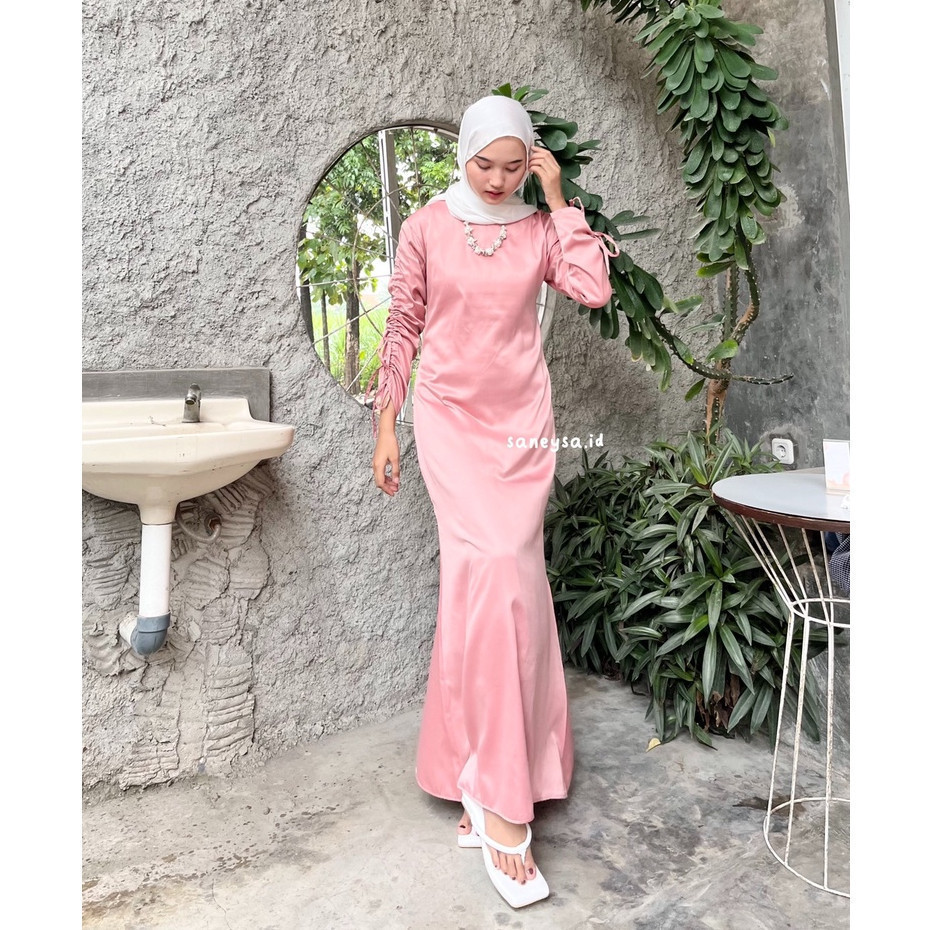Lebaran Dress Satin Muslim Dress Carla Dress Wanita Dress Kondangan - Silk Dress Satin - Dress Pesta