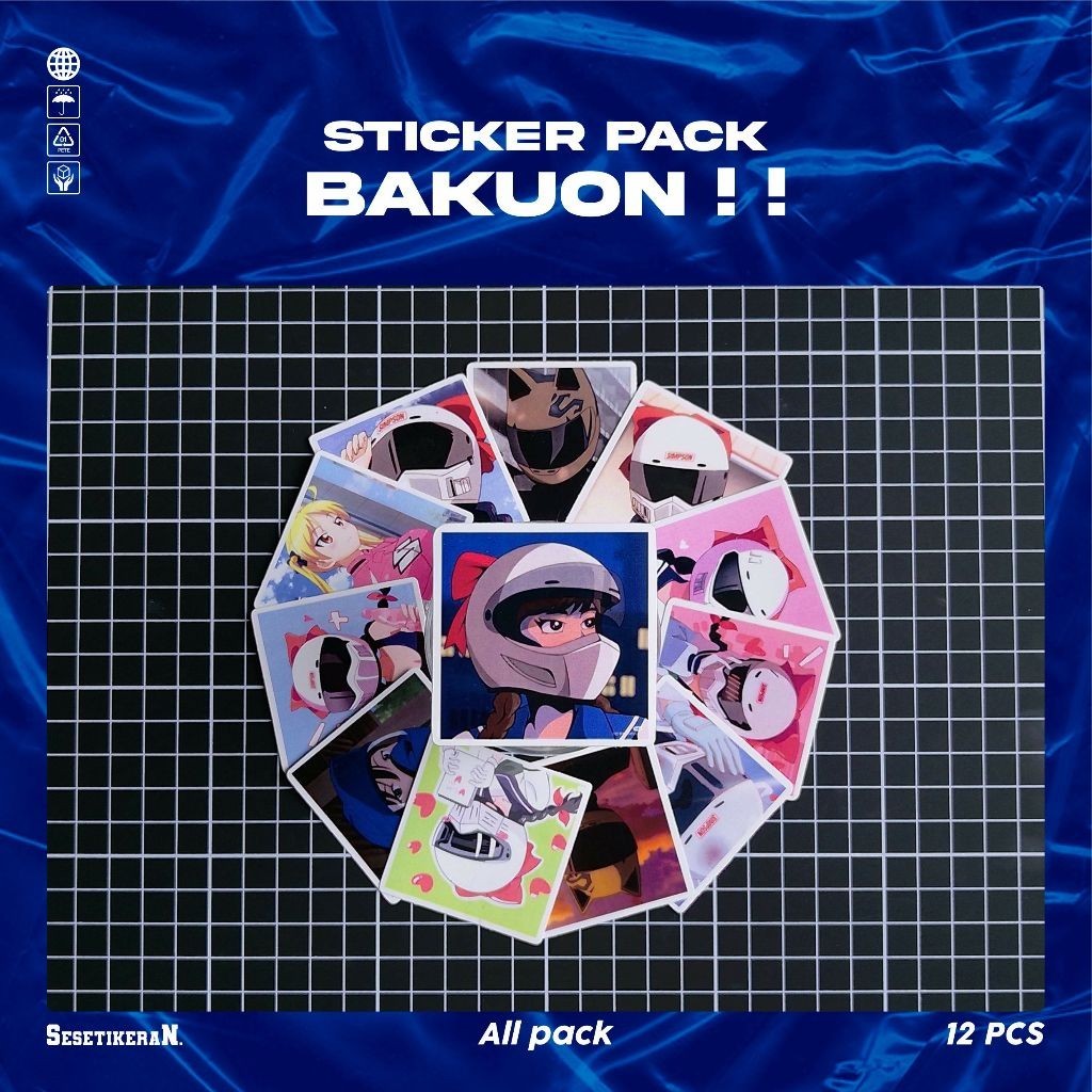 

COD✨ Sesetikeran Stiker Pack Kartun Lucu Bakuon!! Colorfull Keren Untuk Koper Laptop Skateboard