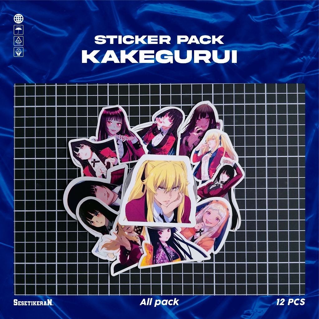 

COD✨ Sesetikeran Pack Anime Kakegurui Lucu Sticker Cute Keren Untuk Koper Laptop Skateboard