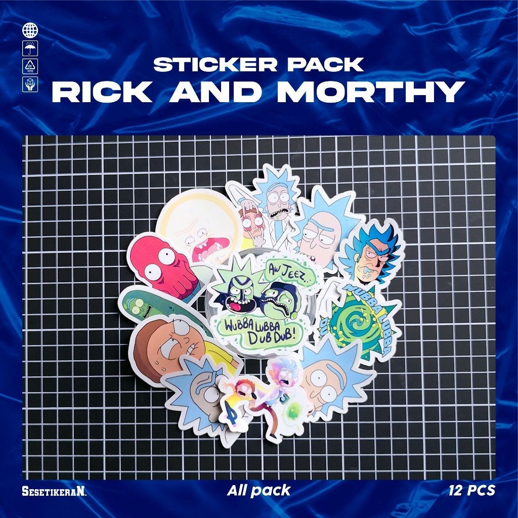 

COD✨ Sesetikeran Stiker Pack Kartun Rick Rick Keren Lucu Untuk Koper Laptop Skateboard