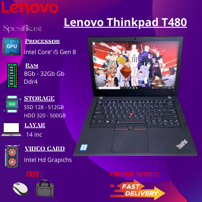 Laptop Lenovo ThinkPad Core i7 / i5 RAM 8GB SSD 256GB Like New Bergaransi Murah