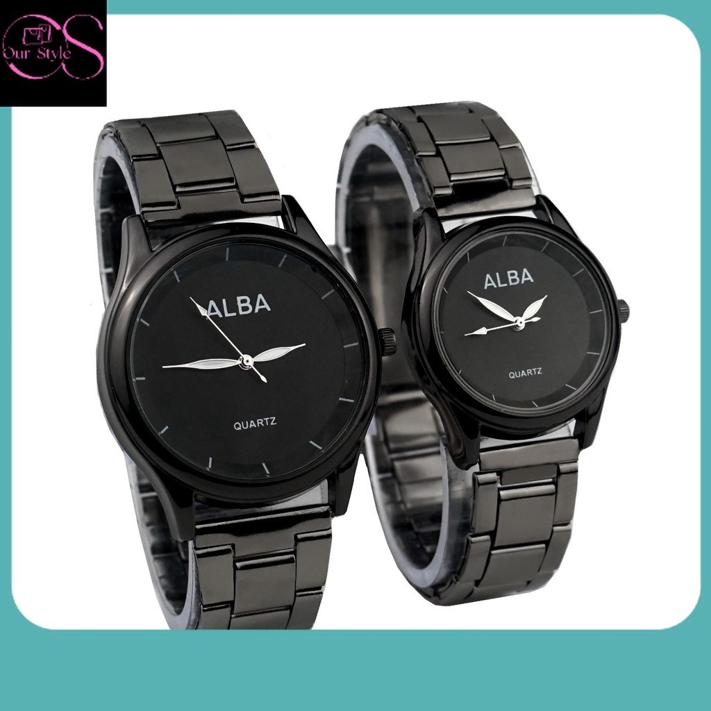 Jam Tangan Terbaru / IWD Jam Tangan Wanita Pria Couple Rantai Mewah Elegant A L B A Keren Kekinian B