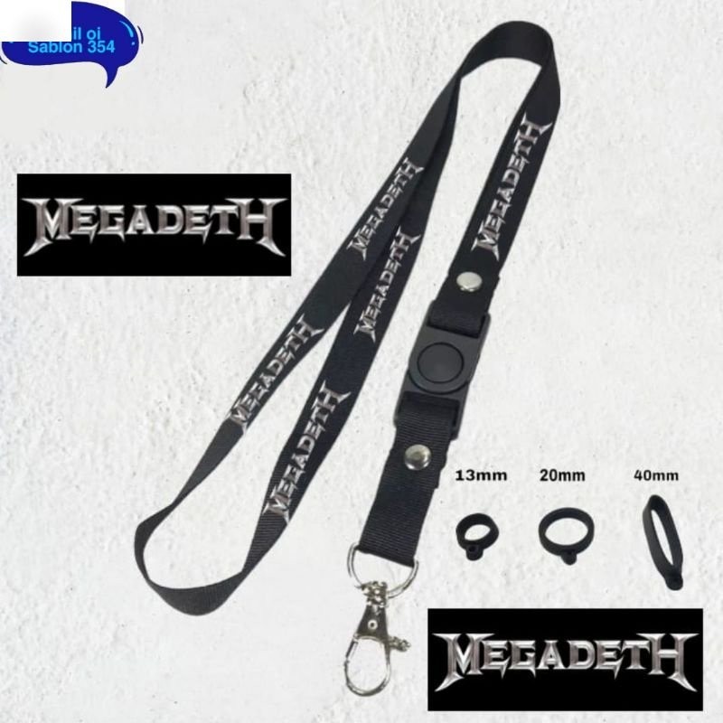 

Tali Lanyard BAND MEGADETH gantungan kunci/gantungan id card /gantungan hp /gantungan Pod Lanyard hitam murah best seller COD