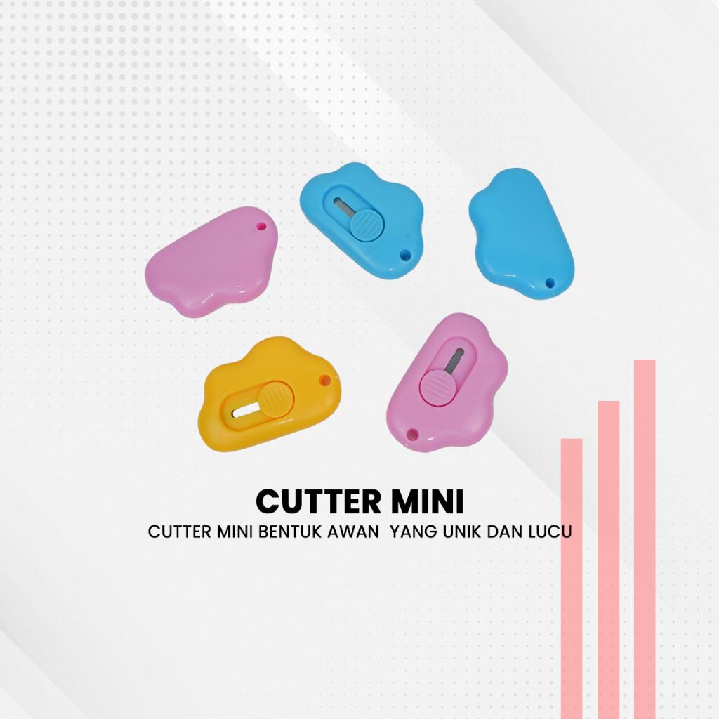 

| JBK | Cutter Mini Lucu Bentuk Awan / Pisau Kartun Alat Bantu Potong Kertas Alat Tulis Kantor / Pisau Cutter Mini Model Awan Cutter Portable