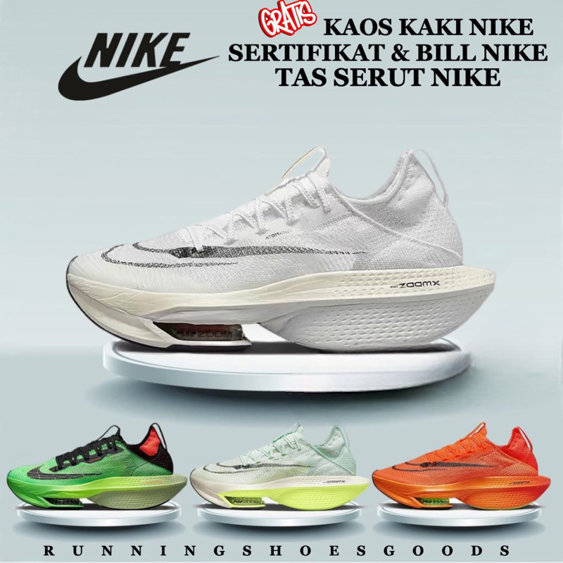 SEPATU RUNNING AIR ZOOM ALPHAFLY Next% PERCENT 2 KENYA BLACK WHITE WATERMELON GREEN MANGO EKIDEN OLA