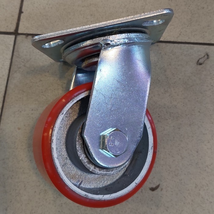 Roda Pu Heavy duty 4 inch Hidup/Putar