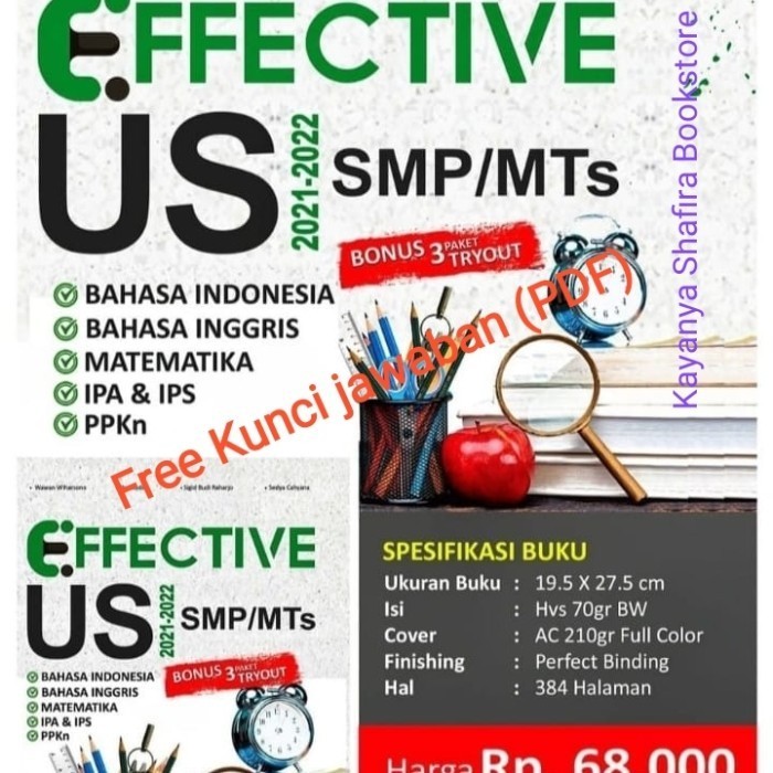 ✨BISA COD✨ - BUKU EFFECTIVE US SMP/MTS 2021-2022 CV Pustaka Andromedia