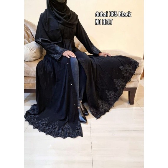 Abaya Hitam Turkey Gamis Dress Arab Saudi Turki India Dubai 385 Black cod