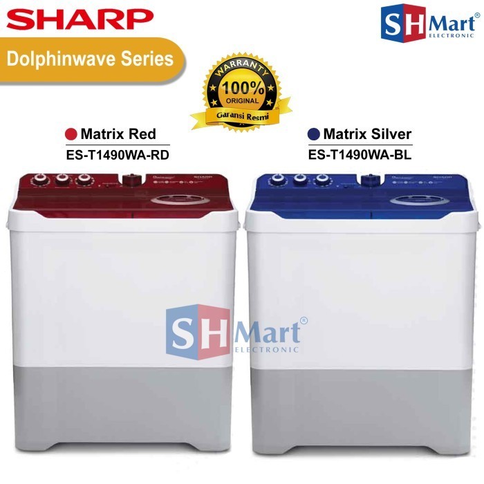 MESIN CUCI 2 TABUNG SHARP 14 KG ES-T1490 DOLPHIN PULSATOR (MEDAN)