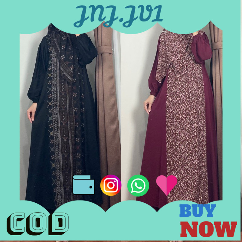 5.5 BIG SALE kiara gamis gamis kombinasi set hijab bumil busui friendly