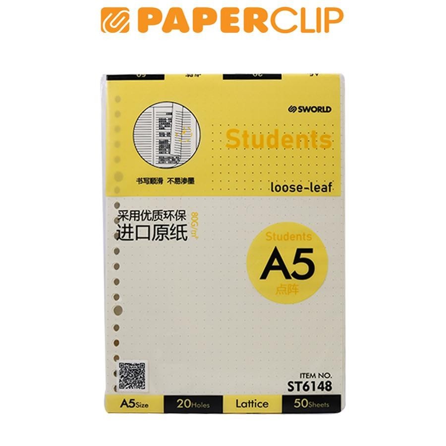 

LOOSE LEAF A5 SWORLD STUDENTS ST6148 20H 50P DOT GRID