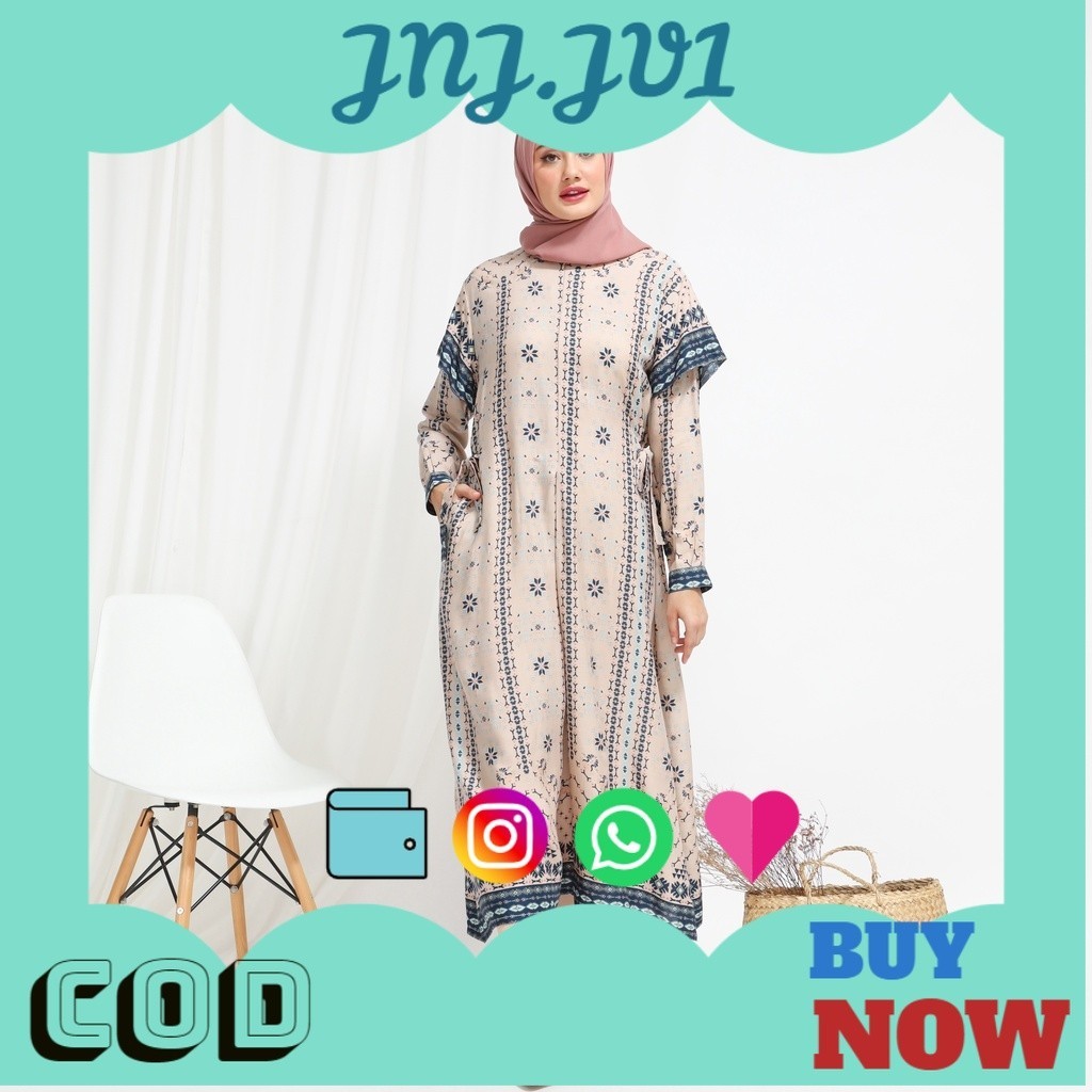 5.5 BIG SALE Lalucuku Model Baju Wanita Dress/ Gamis Sabrina Homey Catton Rayon