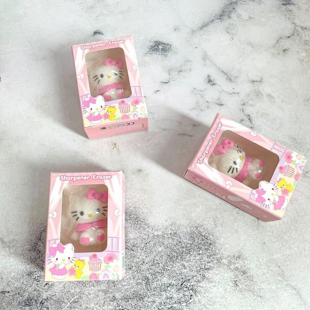 

PAKET 2 IN 1 SERUTAN KERIKAN + PENGHAPUS SETIP HAPUSAN MODEL MINIATUR SANRIO HELLO KITTY PINK MERAH MUDA LUCU UNIK ATK FANCY ALAT TULIS SEKOLAH