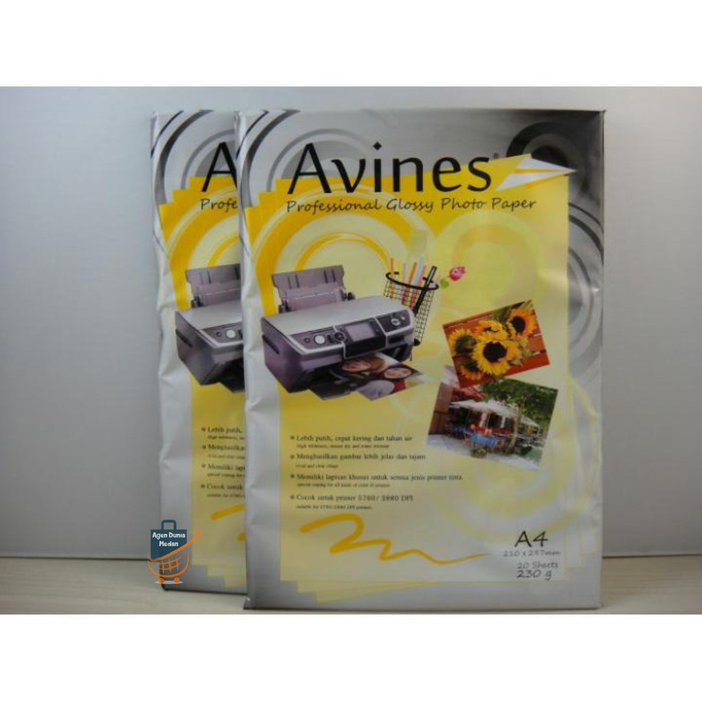 

Kertas Foto Glossy Avines 230 gsm A4 isi 20 lembar