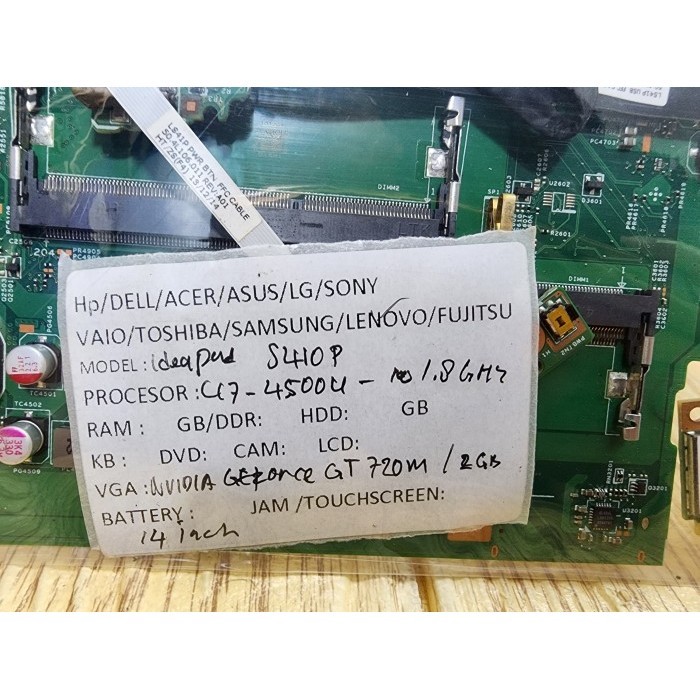 Motherboard Lenovo S410 CI7-4500U / S310 UMA ZIUS6/S7  VGA GT 720M