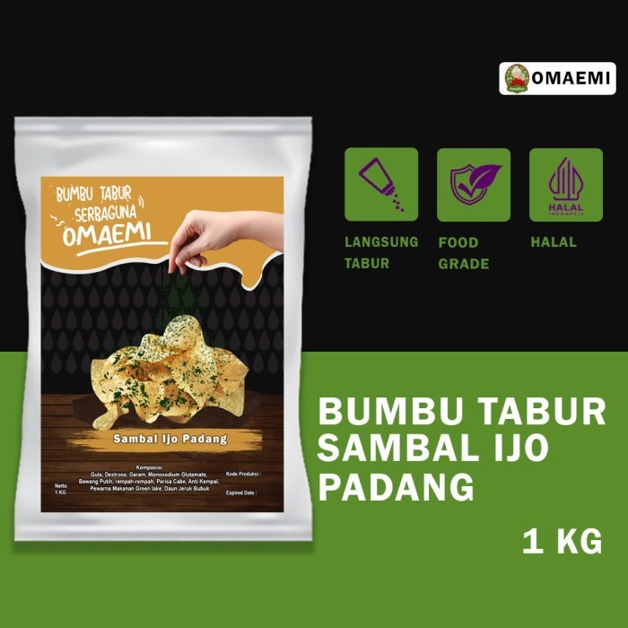 

[Best Promo]- sukron_86 BUMBU TABUR SAMBAL IJO PADANG HALAL KUALITAS TERJAMIN 1 KG